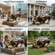 Bronze bull statue in various public and institutional settings
Bronze‑tone sculpture of a muscular bull in motion with strong angular lines