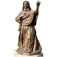 Bronze statue of a woman with outstretched arm on a white background
Religious bronze statue of a woman in a long robe and veil extending her arm
