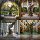 Collage of a bronze statue in various settings including Memorial Gardens, Luxury Estates, Public Plazas, and Hotel Lobbies.