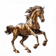Bronze horse sculpture on a white background