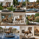 Collage of bronze horse statues in various settings including gardens, parks, and museums.