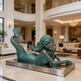 Mermaid statue in a luxurious interior setting