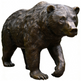 Bronze statue of a bear on a white background