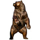 Bronze bear statue on a white background