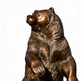 Bronze bear statue on a white background
