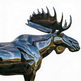 Chrome moose emblem with a clear background
