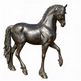 Lifelike bronze horse statue with dynamic movement and sculpted details