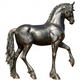 Detailed bronze prancing horse figure with polished surface and natural stance
