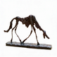Bronze sculpture of a stylized horse with skeletal contours and minimalist structural lines