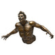 Bronze statue of a man on a white background