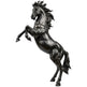 Bronze statue of a rearing horse on a white background
Bronze rearing horse sculpture with detailed musculature and flowing mane