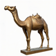 Bronze camel sculpture on a white background