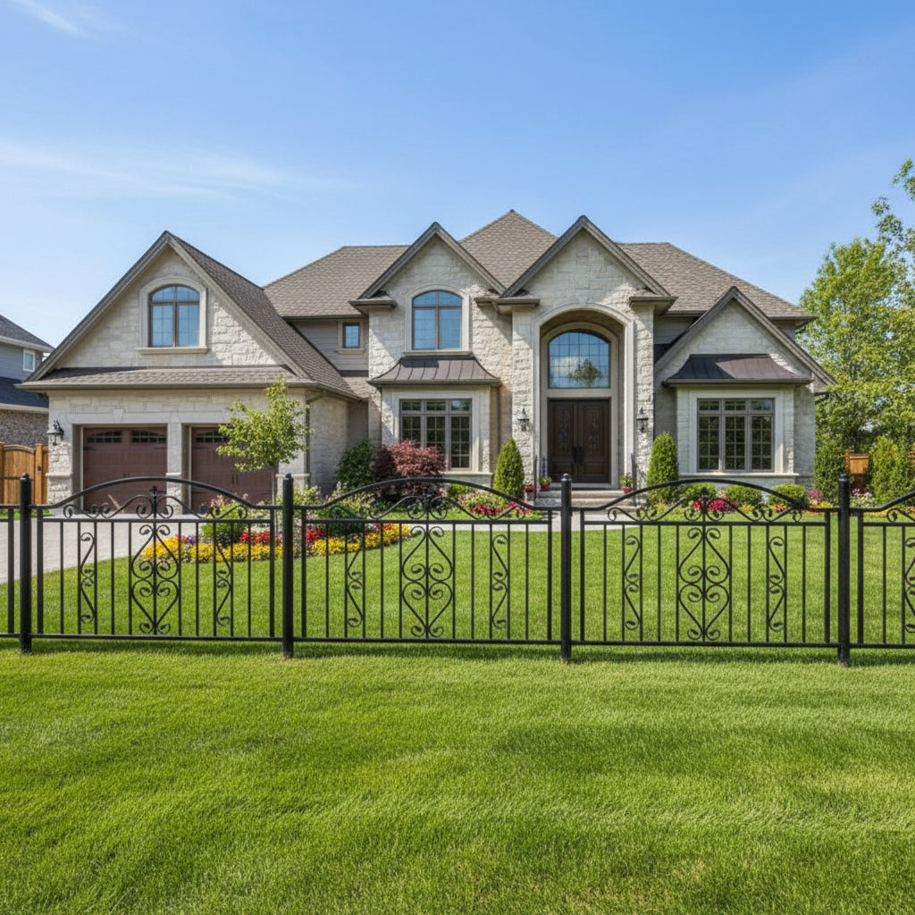 Ornamental Fence Panel - Wrought Iron Fence | Heavy Duty Metal Fence | Made in Canada – Model # OFP919