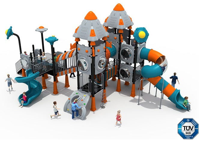 Spaceship Theme Children Large Outdoor Playground Equipment and Slides | Model # PG4323