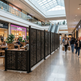 Contemporary metal privacy divider with geometric architectural design