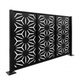 Heavy duty 3 mm steel privacy partition with geometric artwork