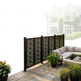 Modern geometric starburst metal privacy screen made from Canadian steel