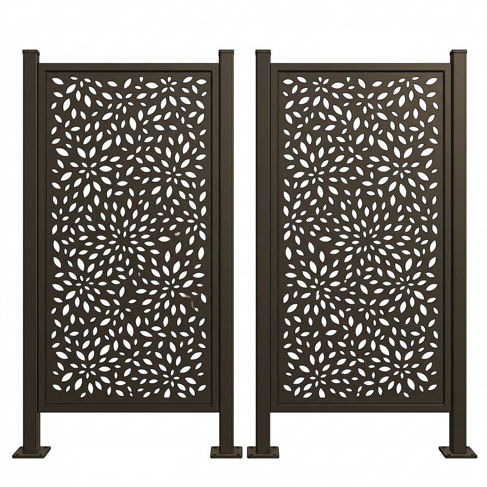 Architectural metal privacy screen designed for residential and commercial spaces