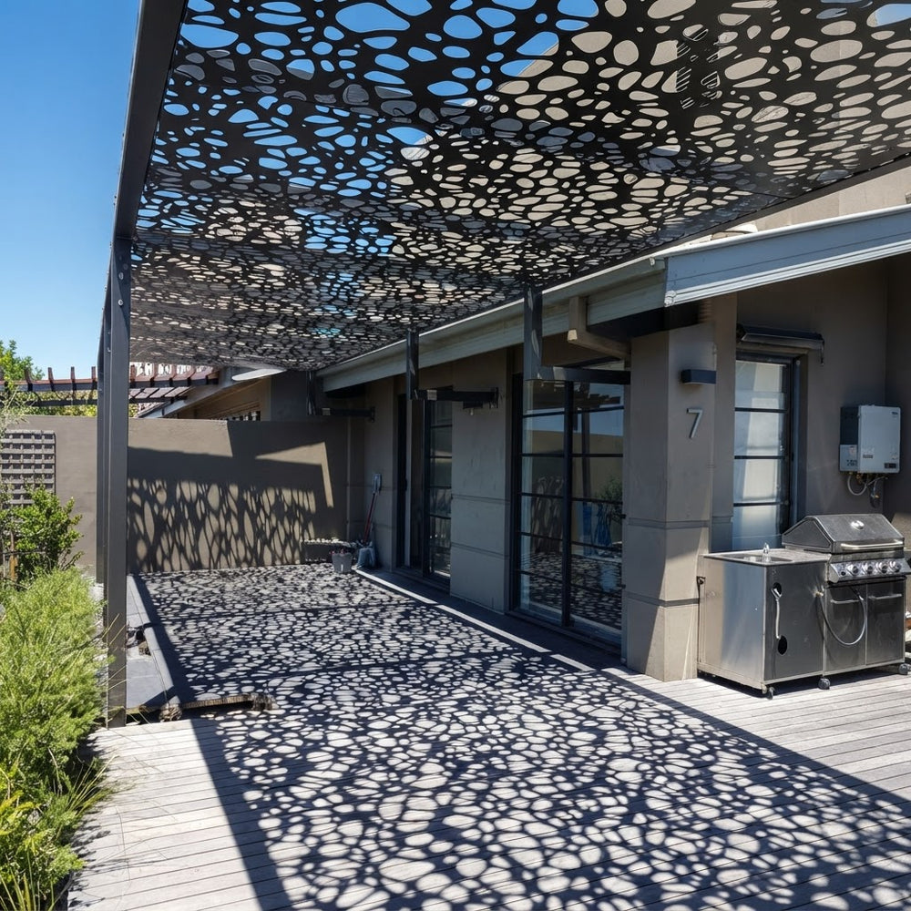 Architectural metal screen panel for residential and commercial projects