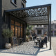 Custom metal privacy screen with abstract organic perforated design