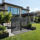 Decorative laser cut privacy panel featuring abstract pebble pattern