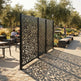 Heavy duty 3 mm steel privacy partition with pebble pattern artwork
