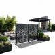 Modern organic pebble metal privacy screen manufactured from Canadian steel