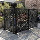 Custom metal privacy screen with abstract organic perforated design