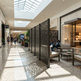 Modern decorative privacy screen with organic stone inspired design