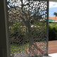 Heavy duty 3 mm steel privacy screen with decorative tree motif