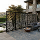 Contemporary tree silhouette metal privacy screen for outdoor spaces
