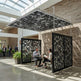 Laser cut vine pattern privacy panel with powder coated architectural finish