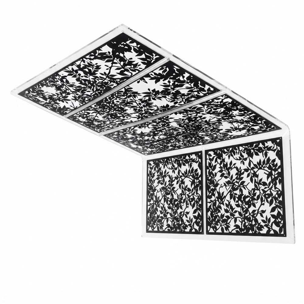 Heavy duty 3 mm steel laser cut privacy partition with vine artwork
