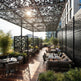 Decorative outdoor privacy panel with detailed botanical vine design