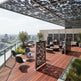 Laser cut vine pattern privacy panel with powder coated architectural finish