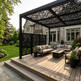 Decorative laser cut privacy panel featuring elegant wrought iron style pattern