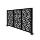 Decorative laser cut privacy panel featuring elegant wrought iron style pattern