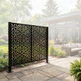 Canadian made laser cut steel privacy panel with starburst motif
