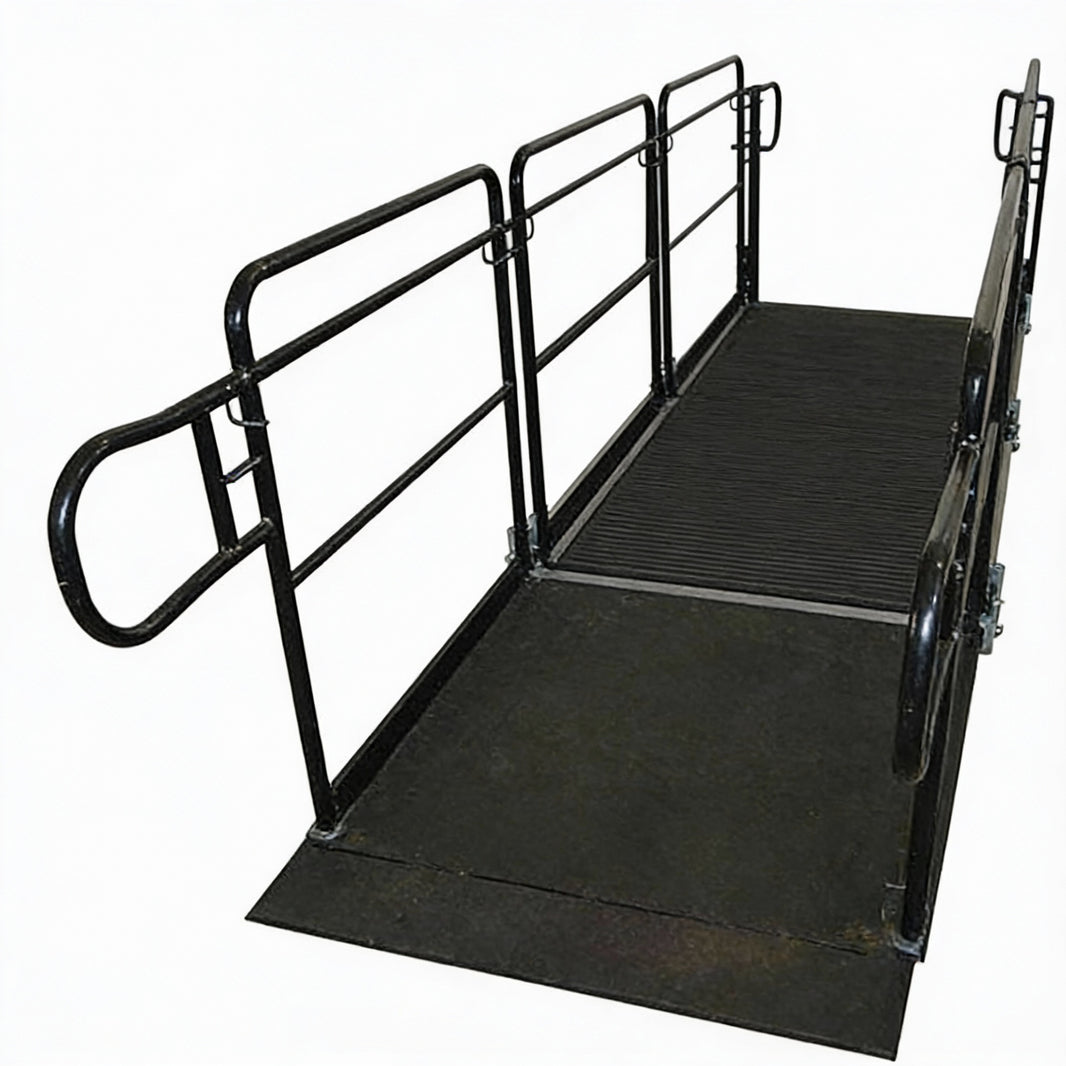 Equipment Ramp with Hand Rail ADA Compliant 12" 24" and 36" High - Model SERAMADA122436