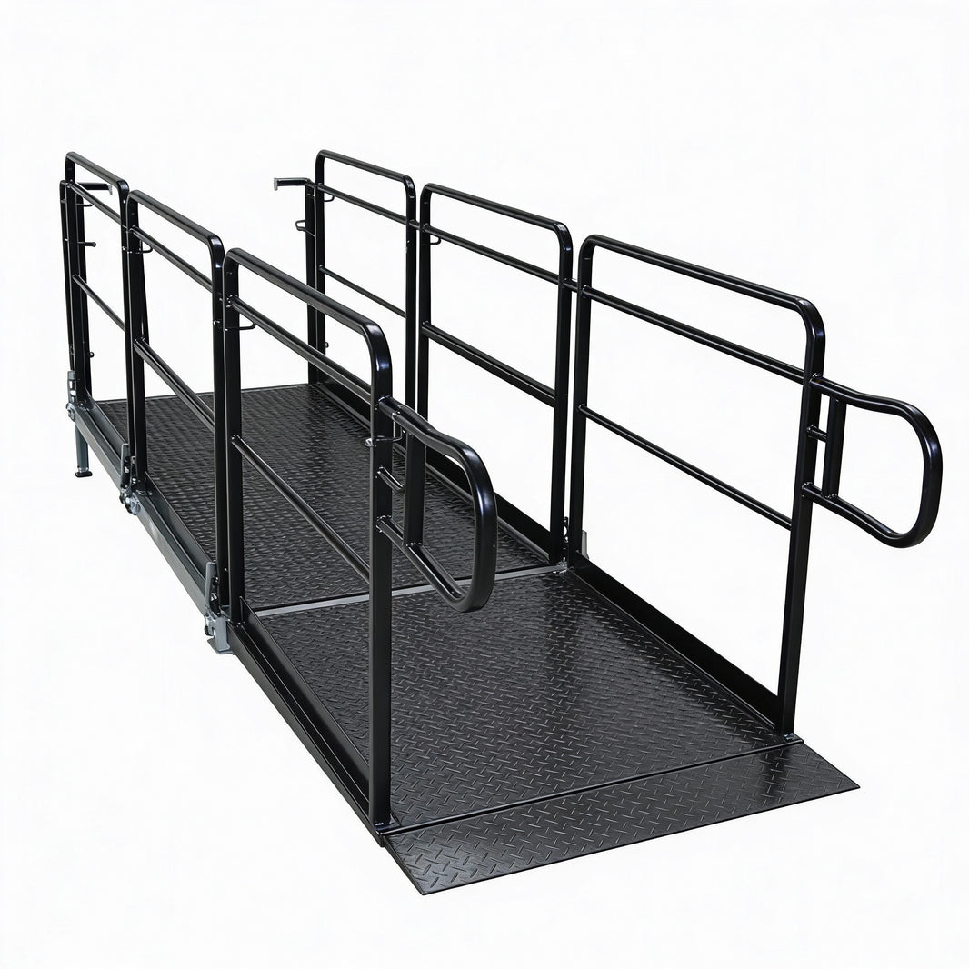 Equipment Ramp with Hand Rail ADA Compliant 12" 24" and 36" High - Model SERAMADA122436