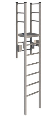 Tubular Rail Low Parapet Access Ladder with Walk Through Rail With Platform and Return  Model # SL1476