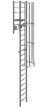 Heavy Duty Metal Ladder With Cage High Access Platform and Return Model SL1491