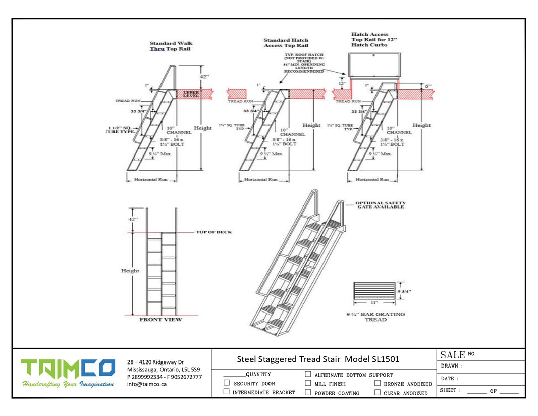 Steel Staggered Tread Stair  Model SL1501