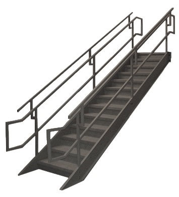 IBC Structural Steel External Guard Stairway 36" Wide Model SL1504