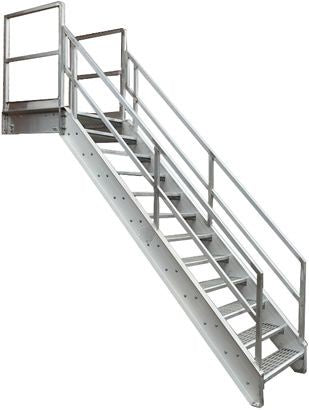 Steep Incline structural Galvanized Steel Stairway  Model SL1502