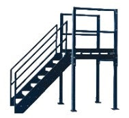 Heavy Duty Structural Steel Platforms Straight Through Landing Exit Model SL1510