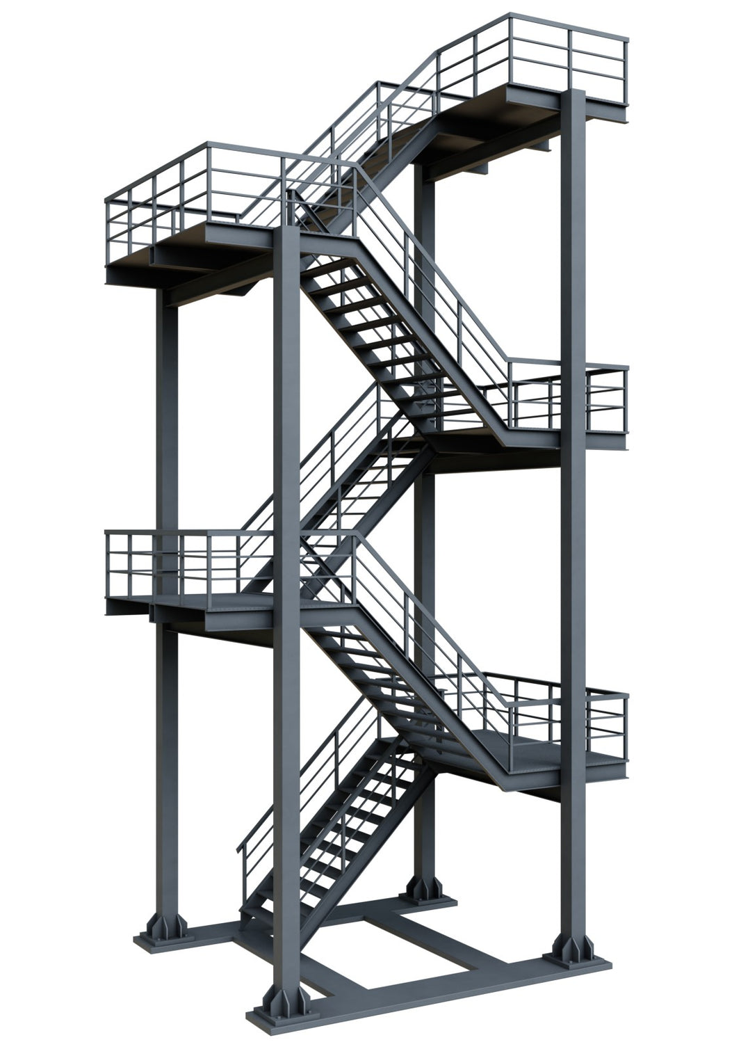 External Fire Escape Steel Stair and Landing Towers IBC Compliance Model SL1513