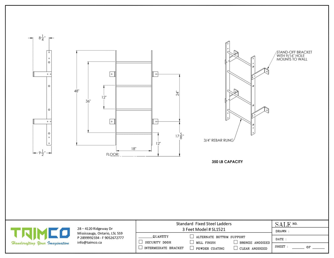 Standard  Fixed Steel Ladders Model # SL1521