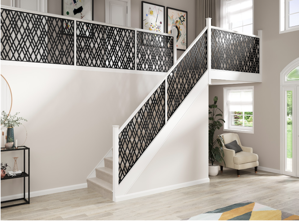 Plasma Cut Metal Stair Railing Panel | Hand Railing | Decorative Modern Railing | Made In Canada | Model # SRP1111