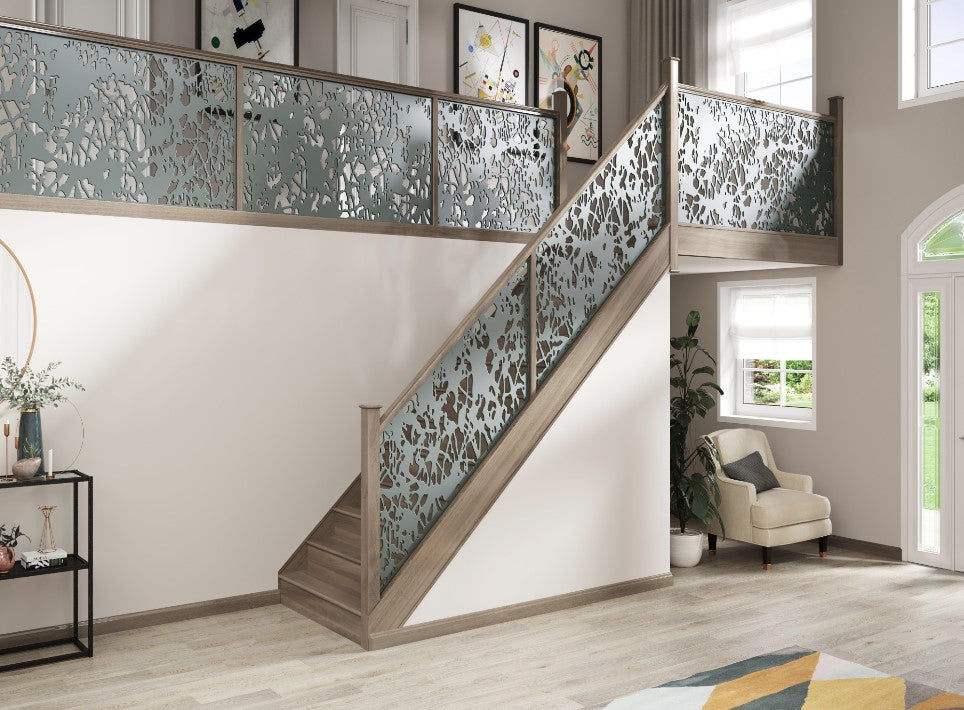 Plasma Cut Metal Stair Railing Panel | Hand Railing | Decorative Modern Railing | Model # SRP1124